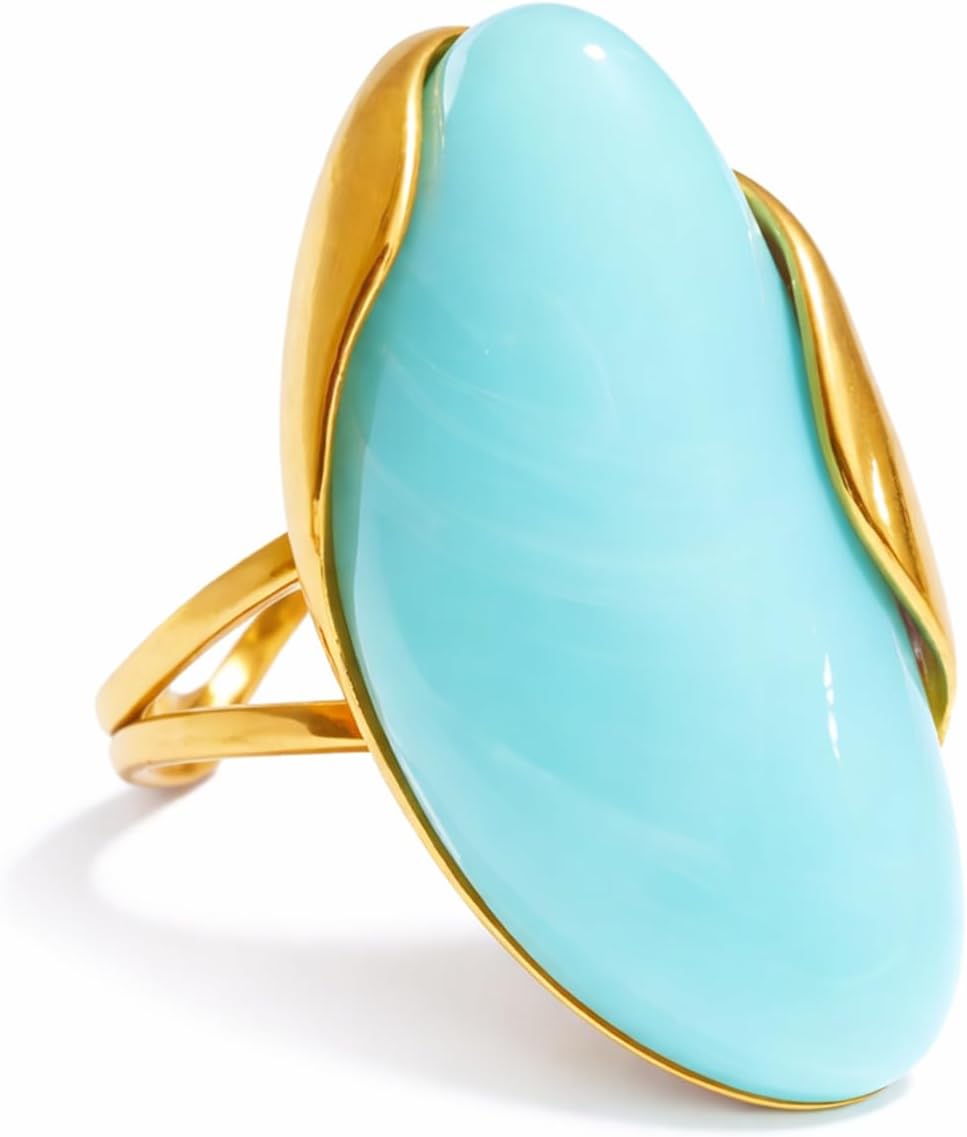 Colorful Chunky Statement Rings for Women Large Acrylic Resin Jewelry - main view