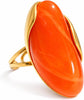Colorful Chunky Statement Rings for Women Large Acrylic Resin Jewelry - Orange