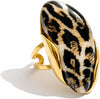Colorful Chunky Statement Rings for Women Large Acrylic Resin Jewelry - Leopard