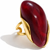 Colorful Chunky Statement Rings for Women Large Acrylic Resin Jewelry - Burgundy