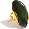 Colorful Chunky Statement Rings for Women Large Acrylic Resin Jewelry - Olive Green