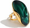 Colorful Chunky Statement Rings for Women Large Acrylic Resin Jewelry - Pine Grove Green