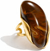 Colorful Chunky Statement Rings for Women Large Acrylic Resin Jewelry - Chocolate Brown