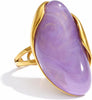 Colorful Chunky Statement Rings for Women Large Acrylic Resin Jewelry - Purple