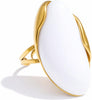 Colorful Chunky Statement Rings for Women Large Acrylic Resin Jewelry - White
