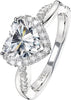 Heart Moissanite Promise Rings for Her, Engagement Rings for Women - main view