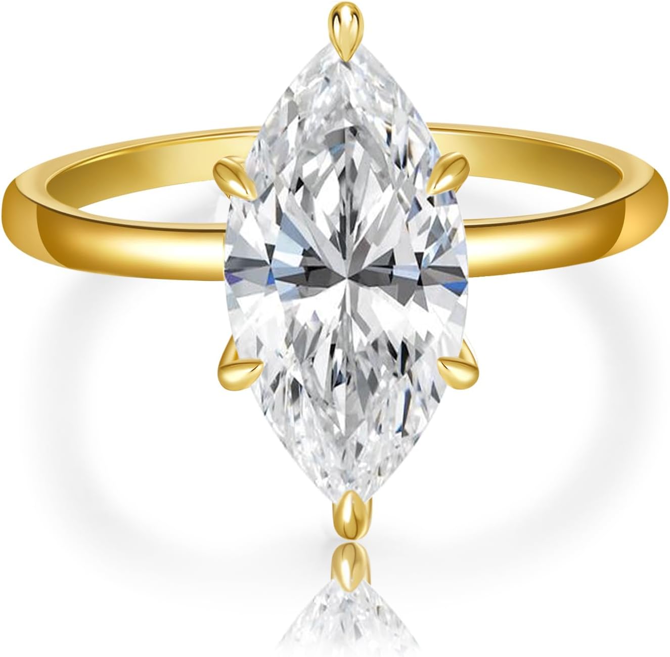 3.5CT Marquise Cut Engagement Ring for Women, 5A Cubic Zirconia - main view