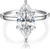 3.5CT Marquise Cut Engagement Ring for Women, 5A Cubic Zirconia - Silver 8