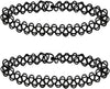 2 PCS Black Tattoo Choker Necklace Rainbow Tattoo Chokers Necklace 90s Choker Blue Tattoo Chokers Y2k Purple Tattoo Collar Gothic Adjustable Stretchy - main view