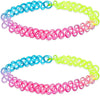 2 PCS Black Tattoo Choker Necklace Rainbow Tattoo Chokers Necklace 90s Choker Blue Tattoo Chokers Y2k Purple Tattoo Collar Gothic Adjustable Stretchy - 2PCS Rainbow