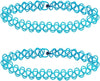 2 PCS Black Tattoo Choker Necklace Rainbow Tattoo Chokers Necklace 90s Choker Blue Tattoo Chokers Y2k Purple Tattoo Collar Gothic Adjustable Stretchy - 2PCS Blue