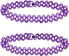 2 PCS Black Tattoo Choker Necklace Rainbow Tattoo Chokers Necklace 90s Choker Blue Tattoo Chokers Y2k Purple Tattoo Collar Gothic Adjustable Stretchy - 2PCS Purple