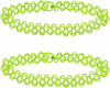 2 PCS Black Tattoo Choker Necklace Rainbow Tattoo Chokers Necklace 90s Choker Blue Tattoo Chokers Y2k Purple Tattoo Collar Gothic Adjustable Stretchy - 2PCS Green