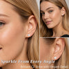 6 Pairs CZ Stud Earrings Set, 316L Surgical Stainless Steel - view 5