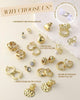 10/11/12 Pairs 16K Gold Plated Clip on Hoop Stud Earrings Set for Women - view 2