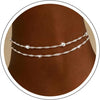 Ankle Bracelets for Women 14K Silver Plated Layered Chain Anklets - silver-3