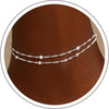 Ankle Bracelets for Women 14K Silver Plated Layered Chain Anklets - silver-5