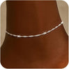 Ankle Bracelets for Women 14K Silver Plated Layered Chain Anklets - silver-1