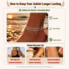 Ankle Bracelets for Women 14K Silver Plated Layered Chain Anklets - view 3