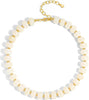 Colorful Chunky Necklaces for Women Multicolor Large Square Resin Beads Necklace Boho Chunky Statement Choker Necklaces Y2K Summer Jewelry - Round-Cream White