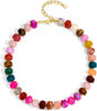 Colorful Chunky Necklaces for Women Multicolor Large Square Resin Beads Necklace Boho Chunky Statement Choker Necklaces Y2K Summer Jewelry - Round-Colorful
