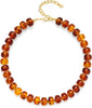 Colorful Chunky Necklaces for Women Multicolor Large Square Resin Beads Necklace Boho Chunky Statement Choker Necklaces Y2K Summer Jewelry - Round-Brown