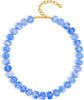 Colorful Chunky Necklaces for Women Multicolor Large Square Resin Beads Necklace Boho Chunky Statement Choker Necklaces Y2K Summer Jewelry - Round-Sky Blue