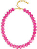Colorful Chunky Necklaces for Women Multicolor Large Square Resin Beads Necklace Boho Chunky Statement Choker Necklaces Y2K Summer Jewelry - Round-Rose Red
