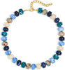 Colorful Chunky Necklaces for Women Multicolor Large Square Resin Beads Necklace Boho Chunky Statement Choker Necklaces Y2K Summer Jewelry - Round-Multi-blue