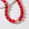 Colorful Chunky Necklaces for Women Multicolor Large Square Resin Beads Necklace Boho Chunky Statement Choker Necklaces Y2K Summer Jewelry - view 4