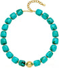 Colorful Chunky Necklaces for Women Multicolor Large Square Resin Beads Necklace Boho Chunky Statement Choker Necklaces Y2K Summer Jewelry - Square-Blue