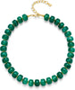 Colorful Chunky Necklaces for Women Multicolor Large Square Resin Beads Necklace Boho Chunky Statement Choker Necklaces Y2K Summer Jewelry - Round-Dark Green
