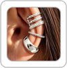 Ear Cuff Earrings for Women 14K Gold Plated Ear Cuffs Non Pierced Clip on Cartilage Earrings Cubic Zirconia Fake Piercings Earring Set Dainty Gold - 3PCS Silver1