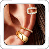 Ear Cuff Earrings for Women 14K Gold Plated Ear Cuffs Non Pierced Clip on Cartilage Earrings Cubic Zirconia Fake Piercings Earring Set Dainty Gold - 3PCS Gold2