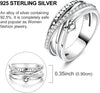 S925 Sterling Silver Ring Multi-layered Interlaced Heart-shaped Band - view 4