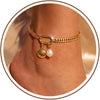 Gold Ankle Bracelets for Women, 14K Plated Chunky Chain Anklets - Gold-D
