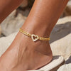 Gold Ankle Bracelets for Women, 14K Plated Chunky Chain Anklets - view 3