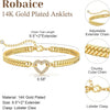 Gold Ankle Bracelets for Women, 14K Plated Chunky Chain Anklets - view 4
