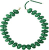 Chunky Beaded Statement Necklace for Women with Colorful Rondelle Bead Bohemian Style Adjustable Length Accessory - emerald green
