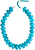Chunky Beaded Statement Necklace for Women with Colorful Rondelle Bead Bohemian Style Adjustable Length Accessory - sapphire blue