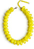 Chunky Beaded Statement Necklace for Women with Colorful Rondelle Bead Bohemian Style Adjustable Length Accessory - bright yellow