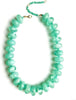 Chunky Beaded Statement Necklace for Women with Colorful Rondelle Bead Bohemian Style Adjustable Length Accessory - turquoise blue