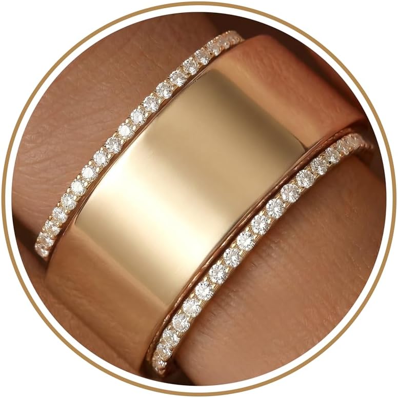 Stackable Ring Compatible with Oura Ring Gen 5/4 Accessories, Dainty Eternity Wedding Bands for Women, 2-Pack Half Pavé Thin Stacking Smart Rings - main view