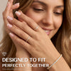 Stackable Ring Compatible with Oura Ring Gen 5/4 Accessories, Dainty Eternity Wedding Bands for Women, 2-Pack Half Pavé Thin Stacking Smart Rings - view 3