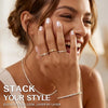 Stackable Ring Compatible with Oura Ring Gen 5/4 Accessories, Dainty Eternity Wedding Bands for Women, 2-Pack Half Pavé Thin Stacking Smart Rings - view 5