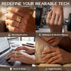 Stackable Ring Compatible with Oura Ring Gen 5/4 Accessories, Dainty Eternity Wedding Bands for Women, 2-Pack Half Pavé Thin Stacking Smart Rings - view 6