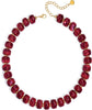 Beaded Necklace for Women Statement Chunky Resin Bead Necklace Trendy Boho Summer Necklaces Jewelry Gifts - Wine Red