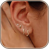 Gold Earring Stacks for Women, Dainty Chain Dangle Threader Earrings Set - GOLD-10
