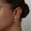 Gold Earring Stacks for Women, Dainty Chain Dangle Threader Earrings Set - view 2