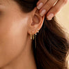 Gold Earring Stacks for Women, Dainty Chain Dangle Threader Earrings Set - view 7